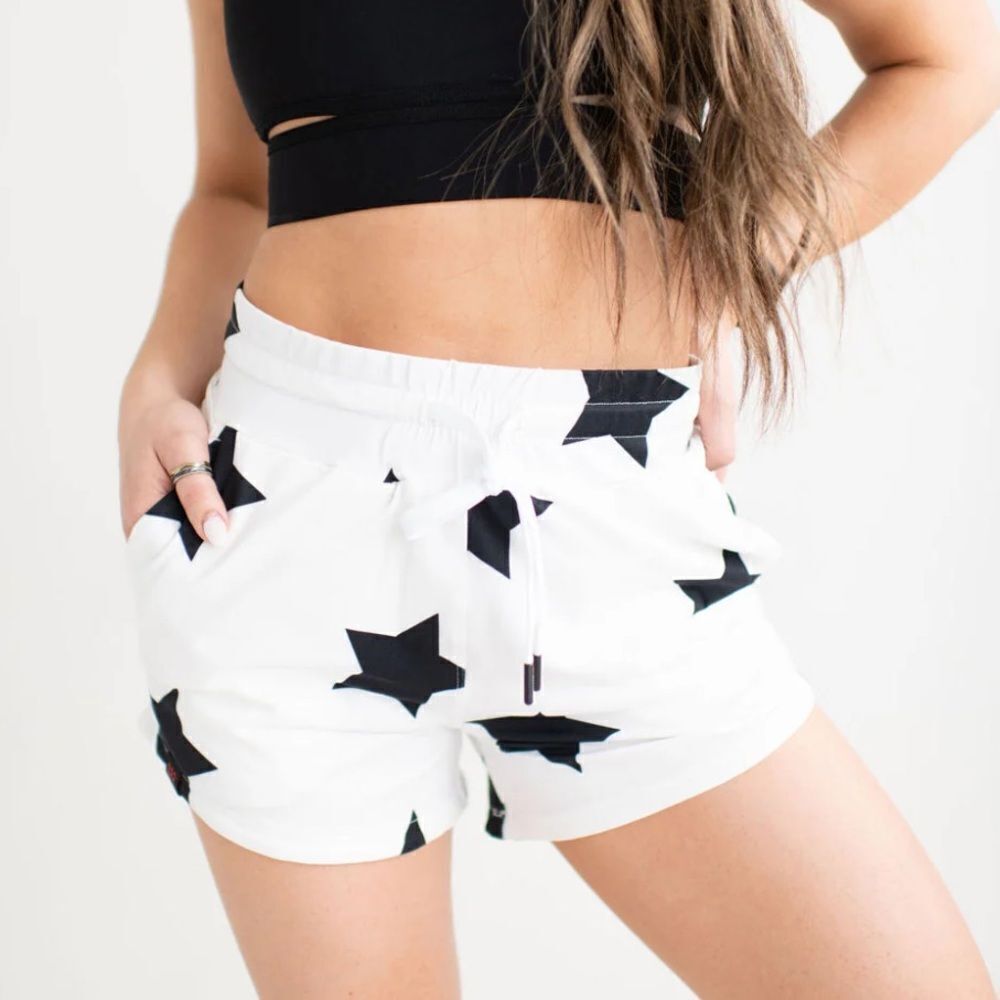 Kadyluxe Lounge Short Milky Silk Stellar With Star Print Women's‎ L/XL
